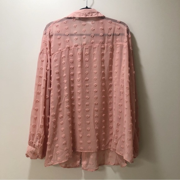 Asos Women’s Textured Pink Button Down Top - Picture 3 of 9